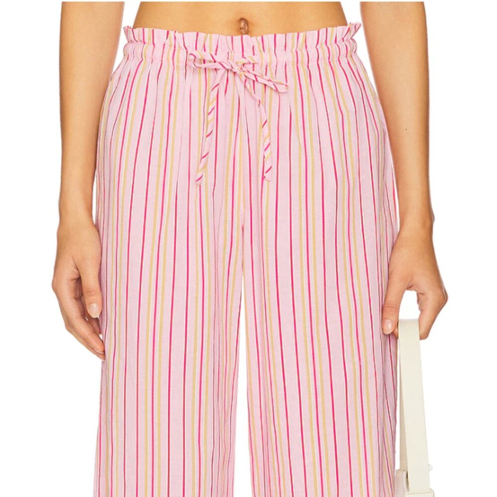 Damson Madder Cosima Relaxed Trouser Pants Pink Stripe XS/S